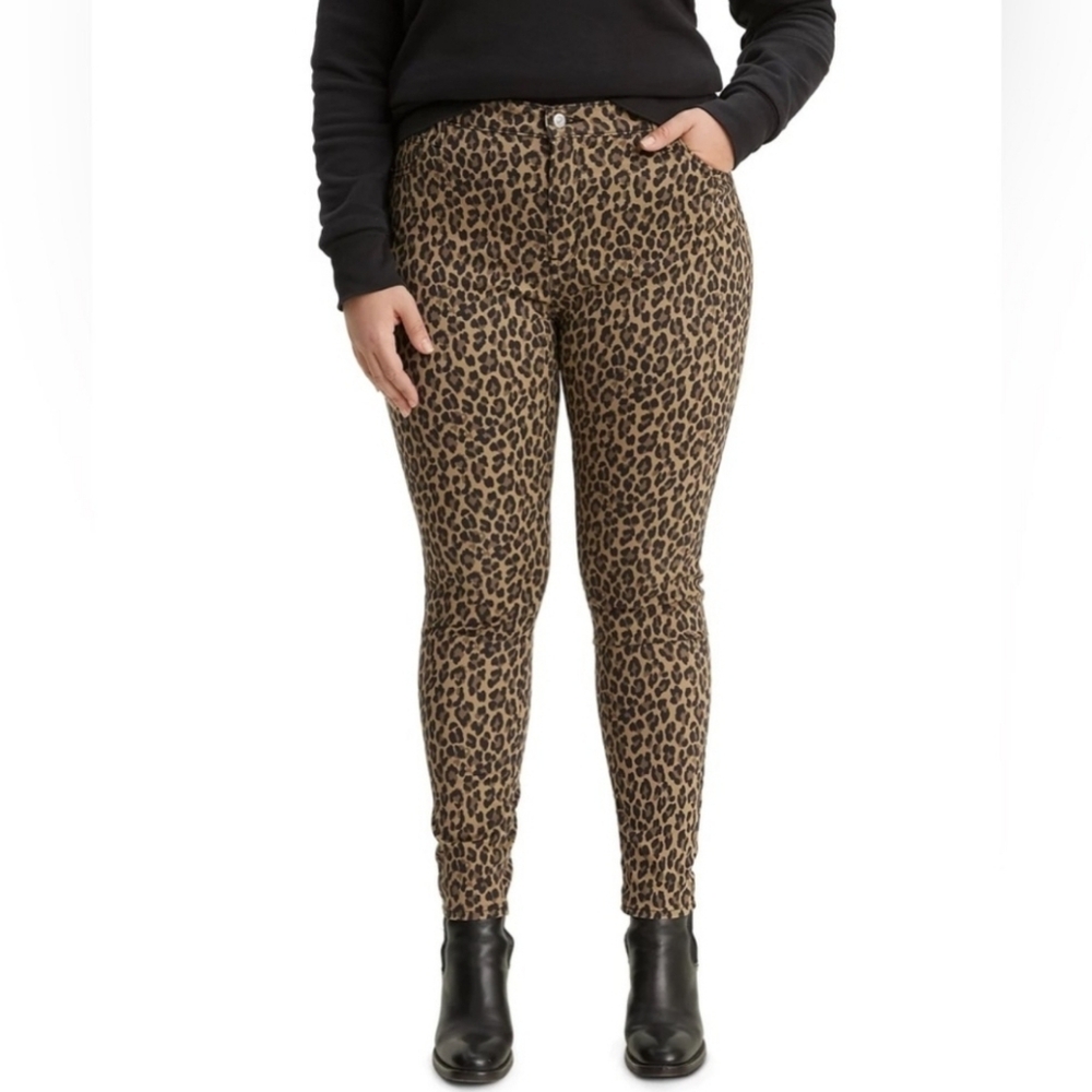 Levi's 720 High-Rise Super Skinny Animal Print Pants Plus Size 24W NWT